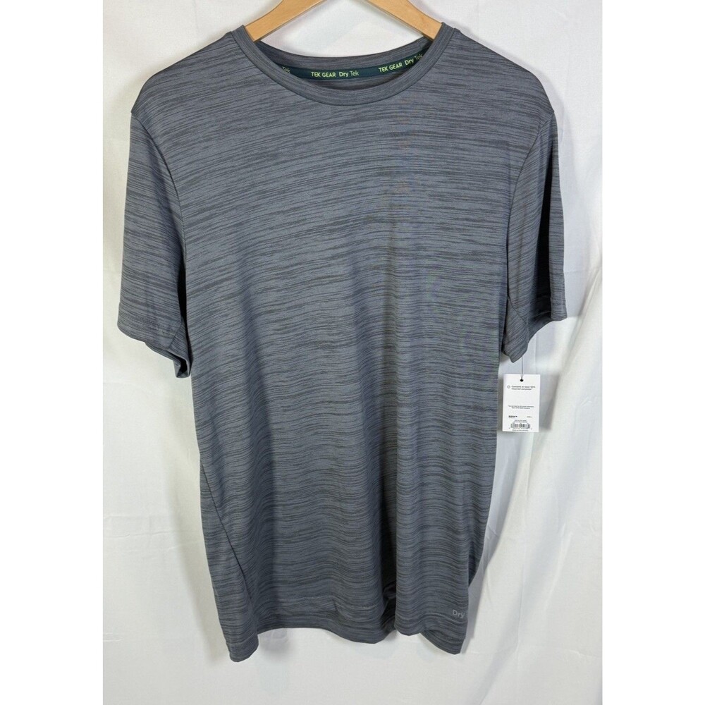 Tek Gear Men’s Dry Tek Short Sleeve Shirt Color Slate Hawk Size Large